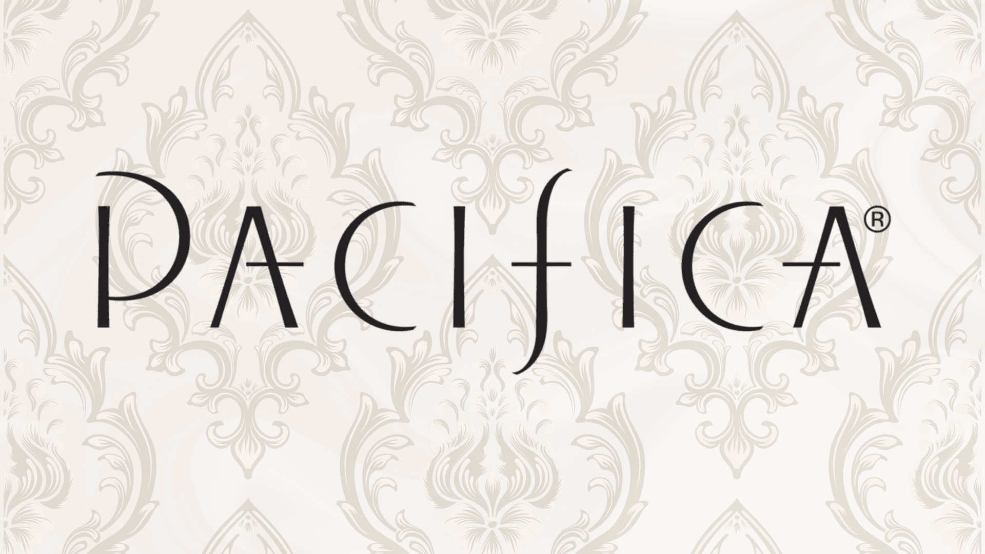Elegant wallpaper with swirling patterns and the word "Pacifica" in stylish lettering.